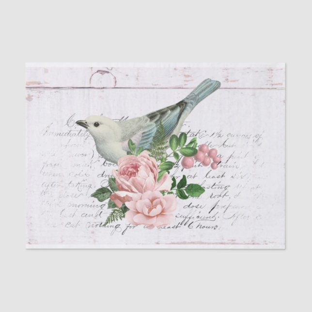 Vintage Floral Ephemera Tissue Paper (Front)