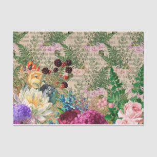 Vintage Floral Ephemera  Tissue Paper
