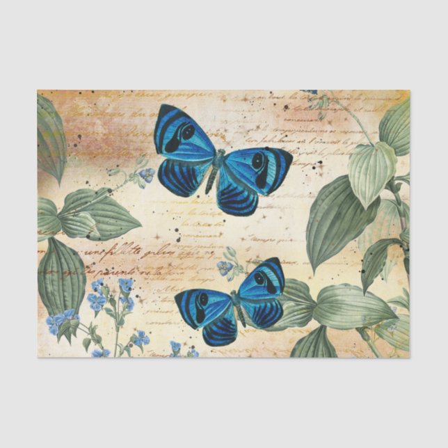 Vintage Floral Ephemera Tissue Paper (Front)