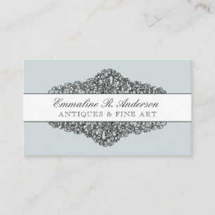 Vintage Floral Etching Stripe Custom Colour Business Card