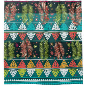 vintage floral ethnic seamless pattern in doodle s shower curtain