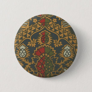 Vintage Floral Fabric (10) 6 Cm Round Badge