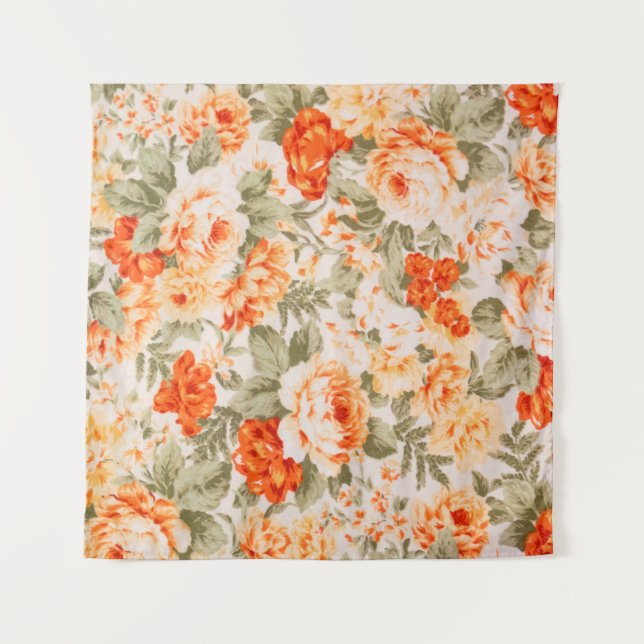 Vintage floral fabric tapestry (Front)