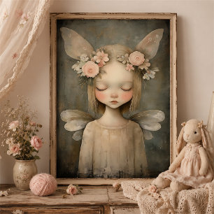 Vintage Floral Fairy Nursery Wall Art