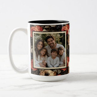 Vintage Floral Family Photo Coffee Mug