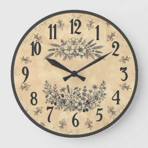 Vintage Floral Farmhouse Wall Clock