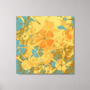 Vintage Floral Fashion Wrapped Canvas