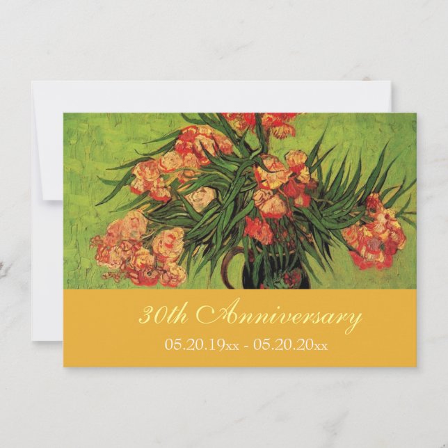 Vintage floral fine art anniversary invitations. invitation (Front)