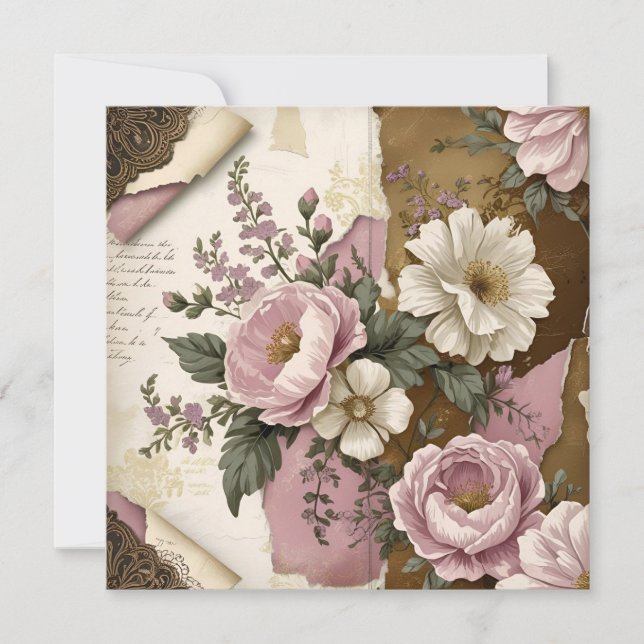 Vintage Floral - Flat Card (Front)