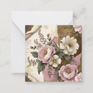 Vintage Floral - Flat Note Card
