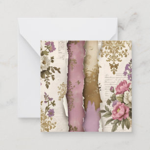 Vintage Floral - Flat Note Card