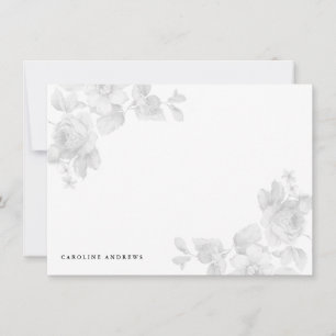 Vintage floral flat  note card