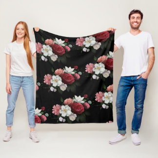 vintage floral fleece blanket