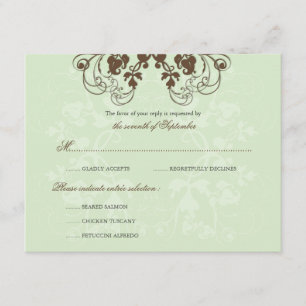 Vintage Floral Flourish Coffee (R) RSVP Card