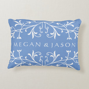 Vintage Floral Flourish Custom Text and Colour Decorative Cushion