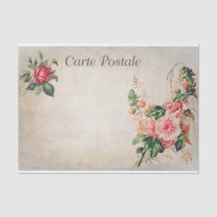 Vintage Floral Flowers Rose Blossoms Tissue Paper