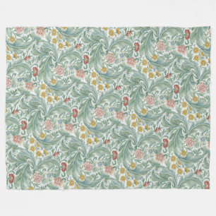 Vintage Floral Flowers William Morris Leicester    Fleece Blanket