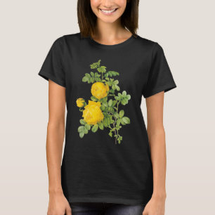 Vintage Floral Flowers, Yellow Roses by Redoute T-Shirt
