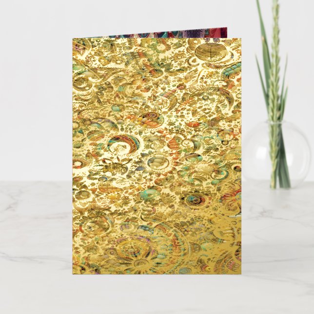 vintage floral foil greeting card (Front)
