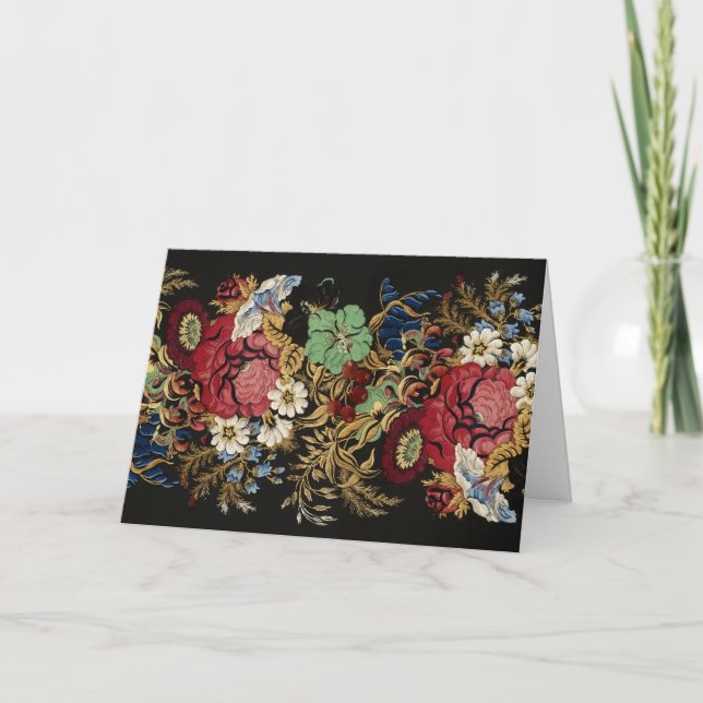 Vintage Floral Folded Greeting Card (Front)