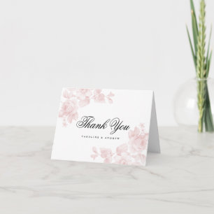 Vintage floral folded thank you note card