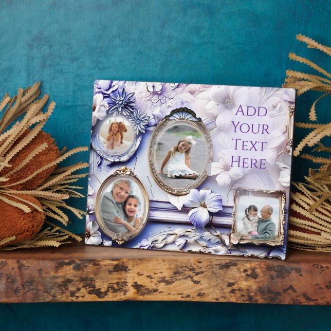 Vintage Floral Frame Collage with Soft Lavender (Side)
