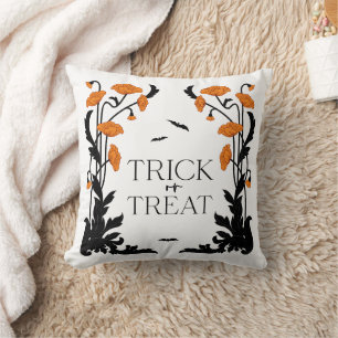 Vintage Floral Frame Halloween Cushion