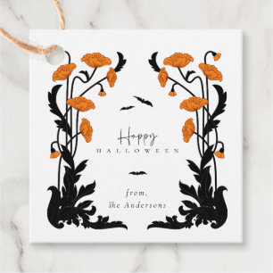 Vintage Floral Frame Halloween Party Favour Tags