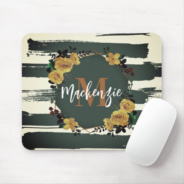 Vintage Floral Frame Mouse Mat (With Mouse)