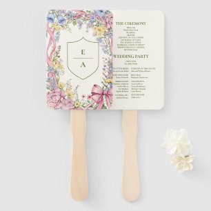 Vintage floral frame wedding hand fan