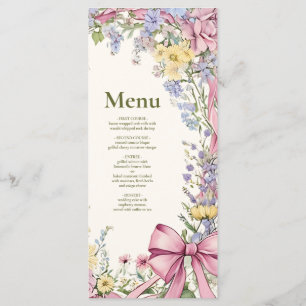 Vintage floral frame wedding menu