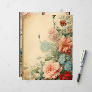 Vintage Floral Frames Scrapbook Paper