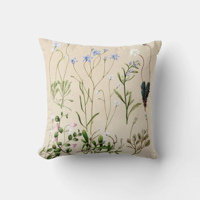 vintage floral french botanical farmhouse pillow (Front)