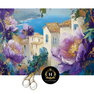 Vintage Floral French Riviera France Decoupage  Tissue Paper