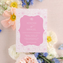 Vintage Floral French Toile Blush Pink Wedding