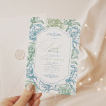 Vintage Floral French Toile Bridal Shower Invitation<br><div class="desc">Vintage Floral French Toile Bridal Shower Invitation</div>
