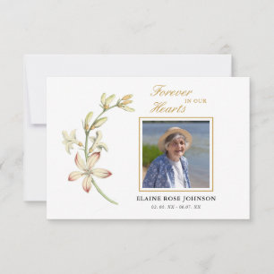 Vintage Floral Funeral Thank you Photo  Card