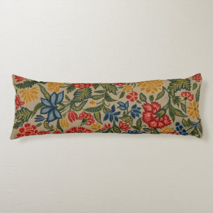 Vintage Floral Garden Artwork Body Cushion