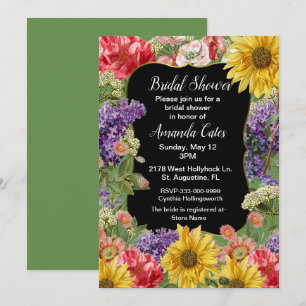 Vintage Floral Garden Bridal Shower Invitation