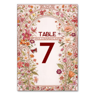 Vintage Floral Garden Bridal Shower  Table Number