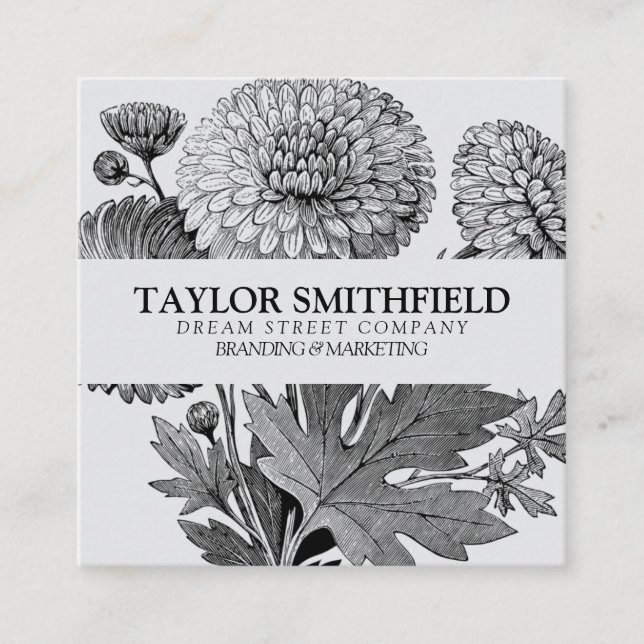 Vintage Floral Garden Business Card (Front)