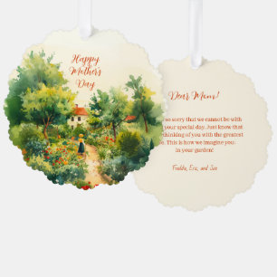 Vintage Floral Garden Mother's Day Tree Decoration Card