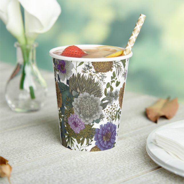Vintage Floral Garden Paper Cup (Insitu)