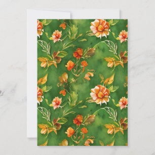 Vintage Floral Garden Watercolor Seamless Pattern  Holiday Card