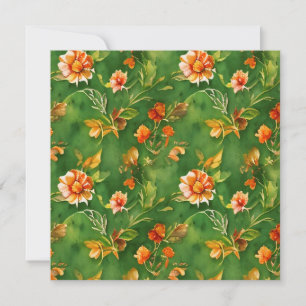 Vintage Floral Garden Watercolor Seamless Pattern  Holiday Card
