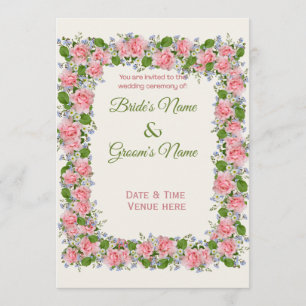 Vintage Floral Garden Wedding Invitation Keepsake