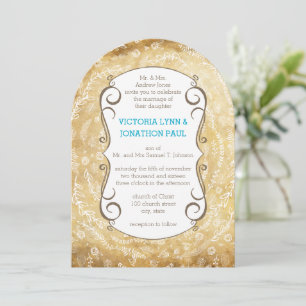 Vintage Floral Garland Wedding Invitation