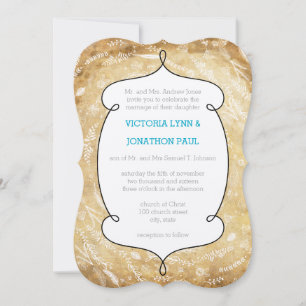 Vintage Floral Garland Wedding Invitation
