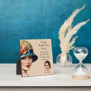 Vintage Floral Gatsby portrait Plaque