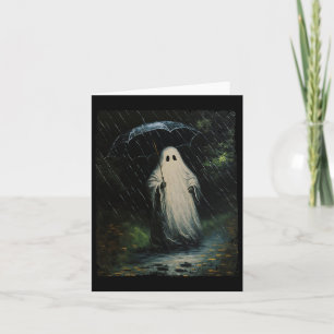 Vintage Floral Ghost Halloween Ghost In The Forest Card